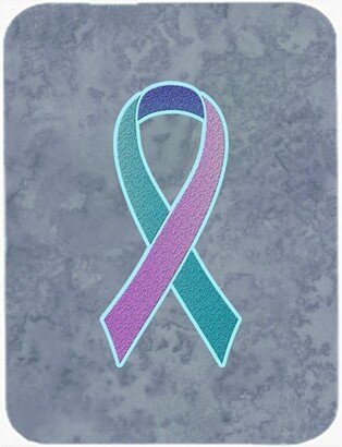 AN1217LCB Teal, Pink and Blue Ribbon for Thyroid Cancer Awareness Glass Cutting Board