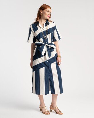 Amanda Shirtdress Stripe Navy White