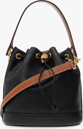 ‘T Monogram’ Bucket Bag - Black-AA