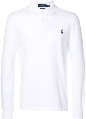 Logo Embroidered Long-Sleeve Polo Shirt