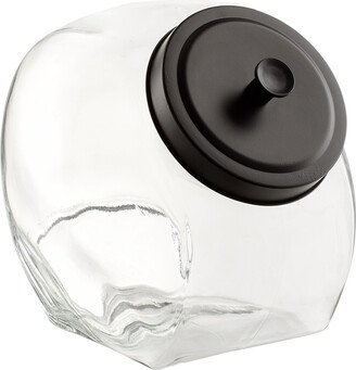 1 gal. Glass Slant Canister Black Matte Lid