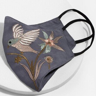 Saachi Style Hummingbird Embroidered Face Mask-AA