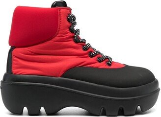 Colour-Block Lace-Up Boots