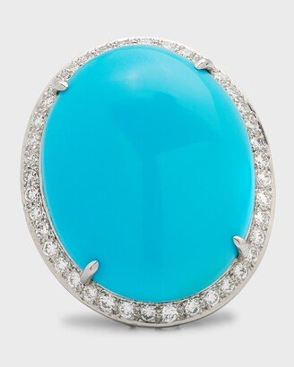 Oscar Heyman Platinum Turquoise and Diamond Ring