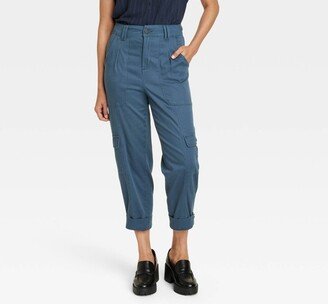 Women' Mid-Rie Caual Fit Cargo Pant - Knox Roe™ Navy Blue L