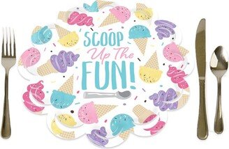 Big Dot of Happiness Scoop Up The Fun - Ice Cream - Sprinkles Party Round Table Decorations - Paper Chargers - Place Setting For 12