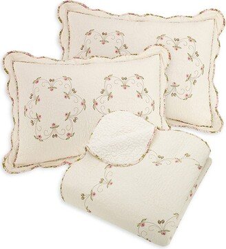 Modern Heirloom Felisa 3-Piece Embroidered King Quilt Set