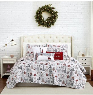 Holly Jolly Lane Oversized Reversible Quilt Set