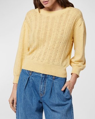 Charlotte Open-Stitch Crewneck Sweater