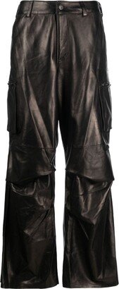 Cargo-Pocket Leather Trousers