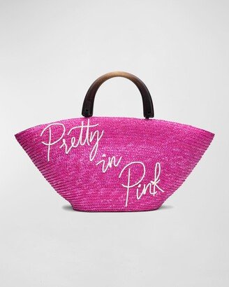 Carlotta Pretty in Pink Straw Tote Bag-AA