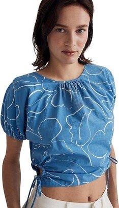 Jewel Top - Crinkle Poplin (H/U) (Ornamental Blue) Women's Clothing