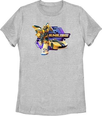 Women' Tranformer: EarthSpark Bumblebee Badge T-Shirt - Athletic Heather - Medium