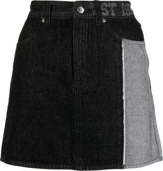 Logo-Patch Denim Skirt