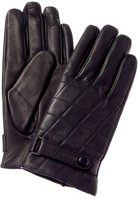 Logo Cashmere-Lined Quilted Leather Gloves