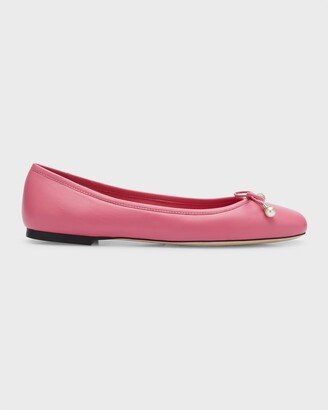 Elme Leather Bow Ballerina Flats-AA