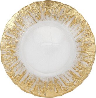 Rufolo Glass Gold Brushstroke Salad Plate 8.5