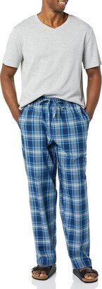 Men's Cotton Poplin Pant with Cotton Jersey T-Shirt Pajama Set