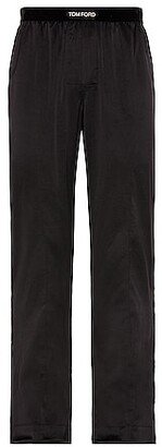 Silk Pajama Pants Wide Leg in Black