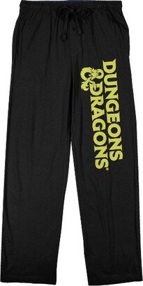 Dungeons & Dragons Logo Men's Black Sleep Pajama Pants-Small
