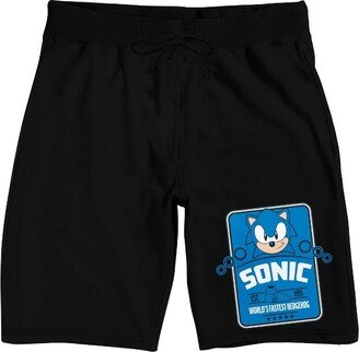 Sonic The Hedgehog Classic 1991 Sonic Men's Black Sleep Pajama Shorts-Large