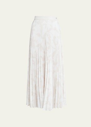 Printed Pleated Maxi Skirt