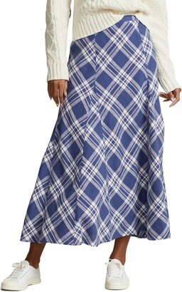 Plaid Linen Maxi Skirt