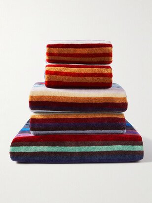 Cesar Set of Five Striped Cotton-Terry Jacquard Towels