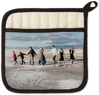 Pot Holders: Family Script Pot Holder, White