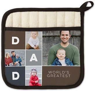 Pot Holders: Dad Color Blocks Pot Holder, Brown