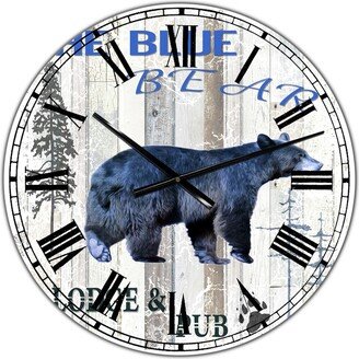 Designart the Blue Bear Large Cottage Wall Clock - 36