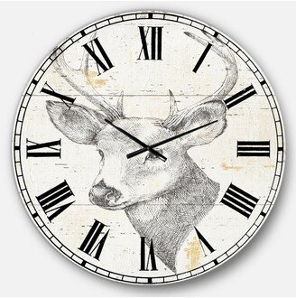 Designart Wildlife Animal Oversized Metal Wall Clock - 36 x 36