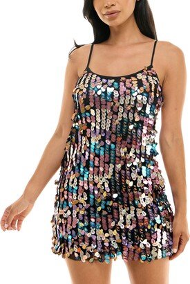 Juniors' Teardrop Sequin Mini Dress