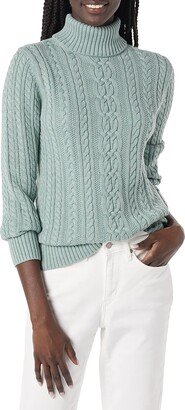 Women's Fisherman Cable Turtleneck Sweater (Available in Plus Size)