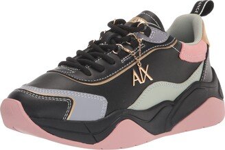 A|X Armani Exchange Women's Chain Logo Contrasting Color Sneaker