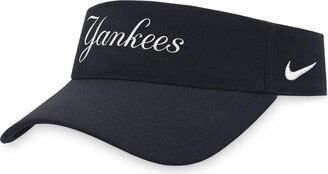 Men's Navy New York Yankees Wordmark Performance Adjustable Visor