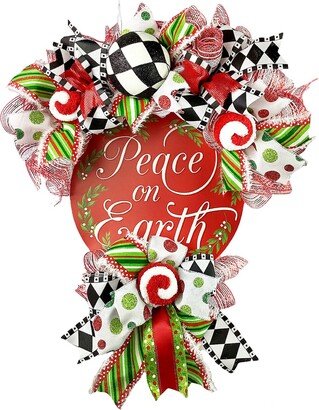 Peace On Earth Christmas Door Hanger For Front Outside Or Inside Decorations