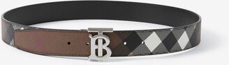 Check and Leather Reversible TB Belt Size: 80