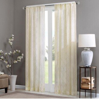 Gracie Mills 1-pc Irina Diamond Sheer Window Panel, Ivory - 50x84