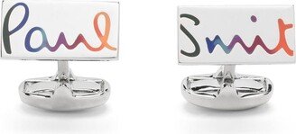 Logo-Plaque Metallic Cufflinks