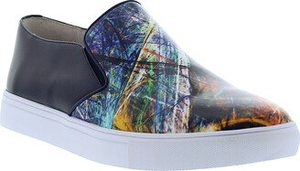 Splash Print Leather Slip-On Sneaker