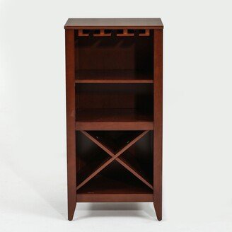 Walnut Finish Wine Cabinet