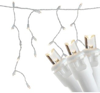 Northlight Set of 100 Warm White Led Wide Angle Icicle Christmas Lights - White Wire