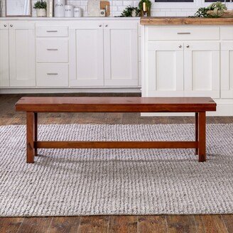 Middlebrook Designs Middlebrook 60-inch Distressed Trestle Dining Bench - Rustic Dark Oak