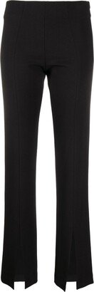 Black Stretch Slit Slim Fit Pants