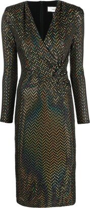 NISSA Sequin-Embellished Midi Dress