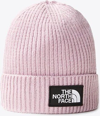 Tnf Logo Box Cuffed Beanie Pink rib-knitted beanie with logo - Tnf logo box cuffed beanie