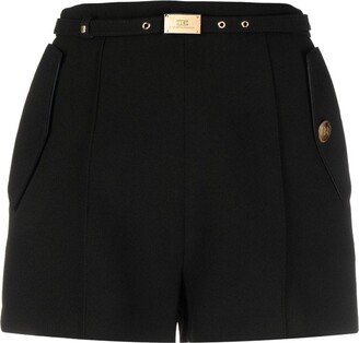 Logo-Buckle Belt Shorts