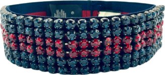 Women's Blue/Red Web Elastic Headband with Crystals M/57