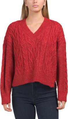 TJMAXX Cable V-Neck Sweater